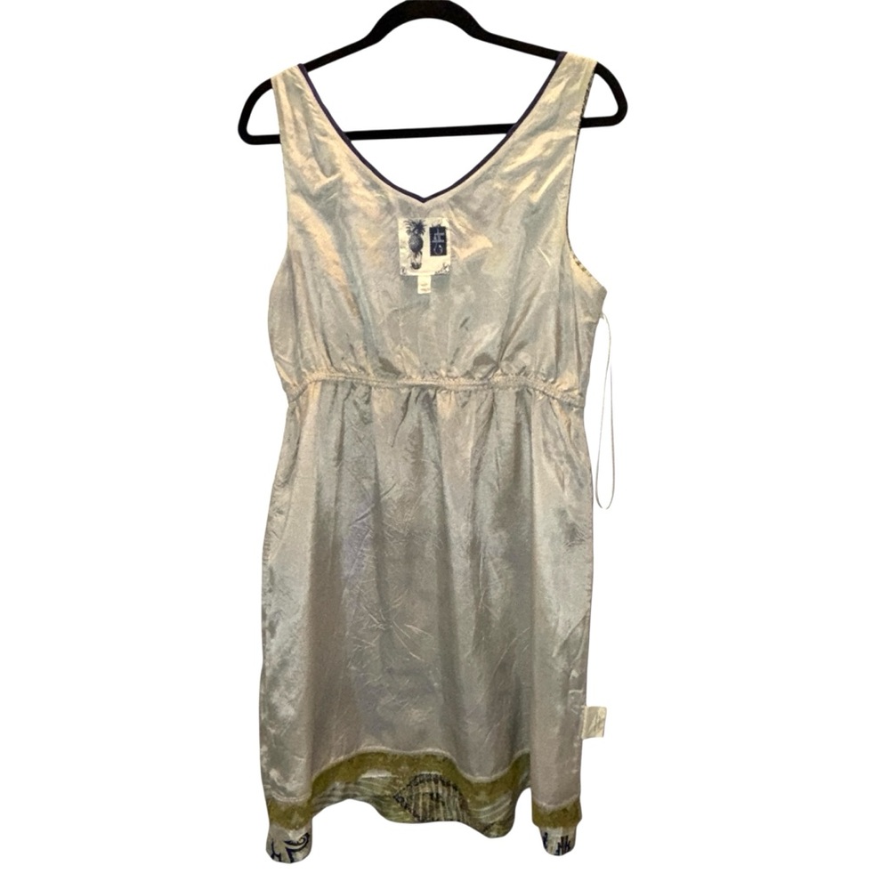 Edme & Esyllte - Anthropologie 100% Silk Kerchief Print V-Neck Dress Medium EUC - Picture 10 of 17
